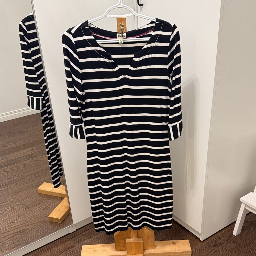 Hatley Black and White Striped Dress Size Small